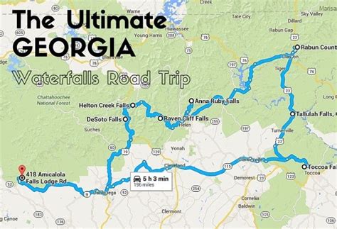 North Georgia Waterfalls Map