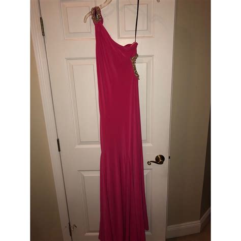 Camille La Vie Hot Pink One Shoulder Gown Gem