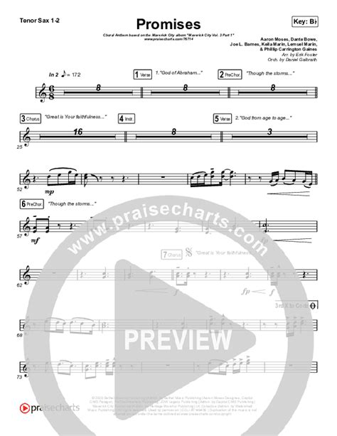 Promises Choral Anthem SATB Tenor Sax Sheet Music PDF Maverick City