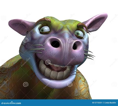 Goofy Alien Cow Portrait Stock Image - Image: 5773331