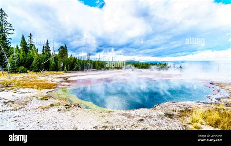 The Turquoise Colored Of The Abyss Pool In The West Thumb Geyser Basin