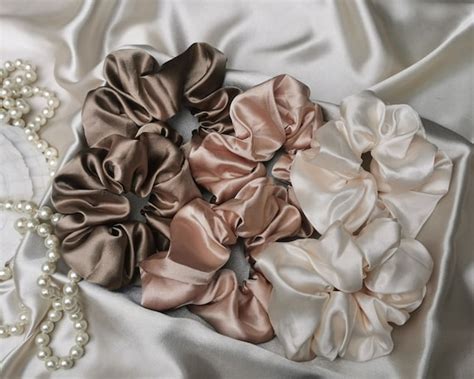 Silk Scrunchie Set Silk Satin Scrunchies Uk Silk Hair Tie Etsy Uk