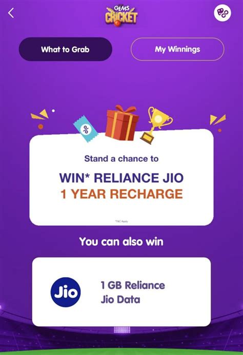 Gb Free Jio Data For All From Gems Gully Cricket Game Myjio App