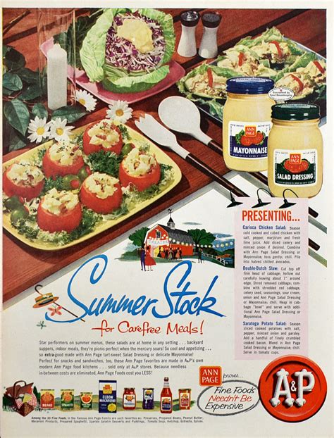 1955 Aandp Mayonnaise Ad Egg Salad Finger Food Recipes Food Summer Picnic Food Retro Recipes