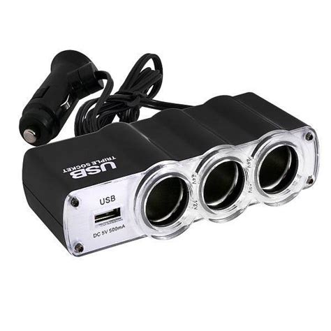 Автомобильный тройник в прикуриватель с USB разъемом для зарядки ...