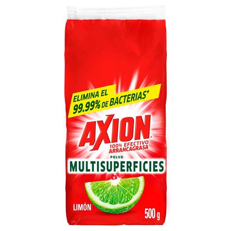 Lavatrastes En Polvo Axion Limón 100 Efectivo Arrancagrasa 20 Pzas De