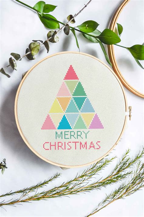 Rainbow Christmas Tree Cross Stitch Pattern • Ugly Duckling House