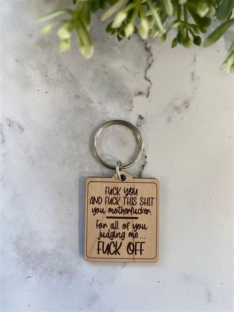 Fuck Keychain Funny Gift Adult Humor Etsy