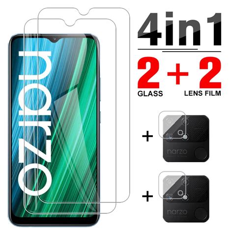 4in1 Tempered Glass Case For Realme Narzo 50a Screen Protector For