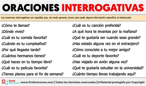 Ejemplos De Oraciones Interrogativas