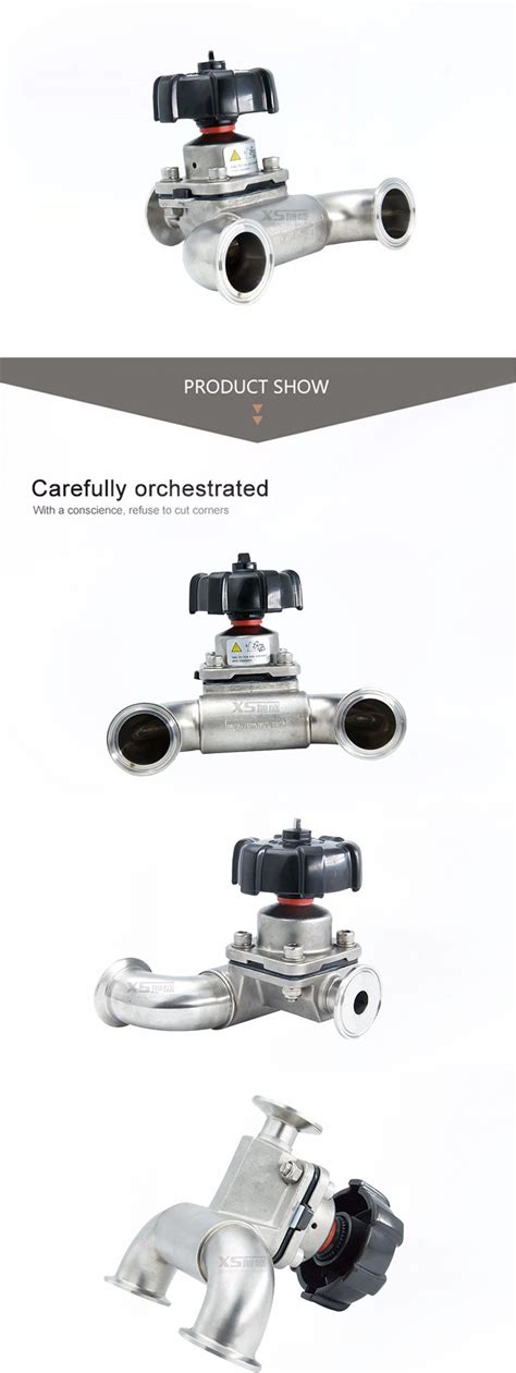 Stainless Steel Pharmaceutical U Type Diaphragm Valve With Ptfe Epdm