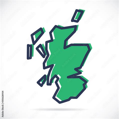 Stylized simple outline map of Scotland Stock Vector | Adobe Stock