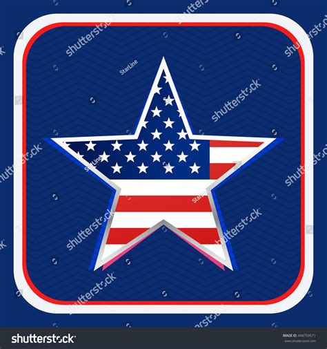 American Flag Inside Star Background Stock Vector Royalty Free