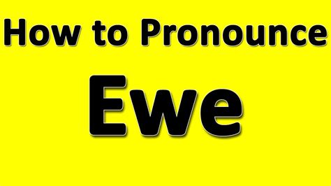 How To Pronounce Ewe Youtube