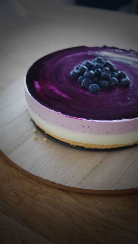 Kaastaart In Laagjes Van Bosbes En Limoen Cheesecake Layers Blueberry