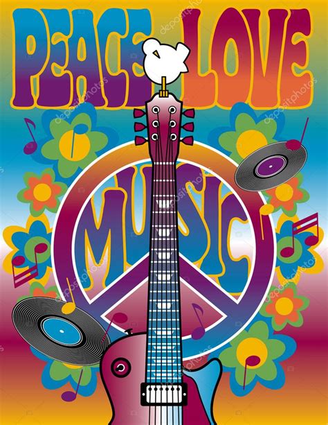 Peace Love Music — Stock Vector © Lisann 3718705