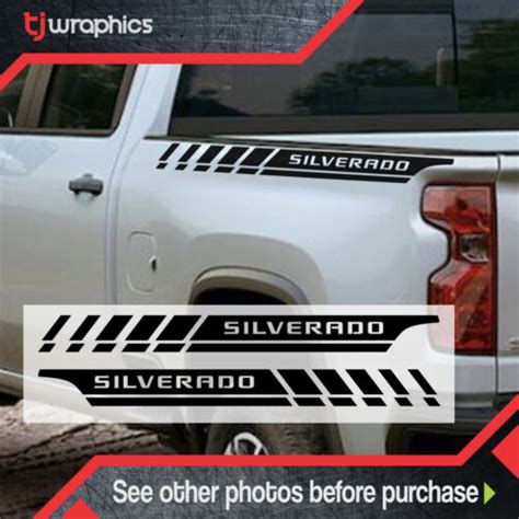 2 Pcs Vinyl Decals Stripes Bedside Fits Silverado Chevy Truck Chevrolet