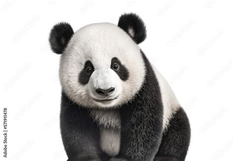 Giant Panda Isolated On White Transparent Background Png