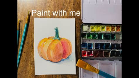 How To Paint A Watercolor Pumpkin Watercolor Pumpkin Painting Tutorial