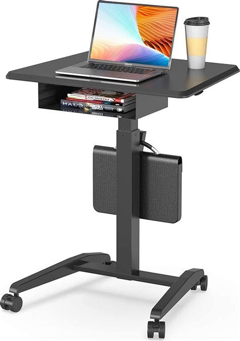 Buy Joy Worker Height Adjustable Rolling Laptop Desk With Shelfmobile