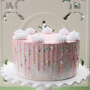 Fake Naked Cake Pink Drip Frosting Photo Props Event Planners Wedding Decor Home Decor