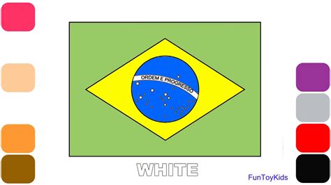 Learn Colors Painting The Flag Of Brazil Aprenda As Cores Em Ingl S