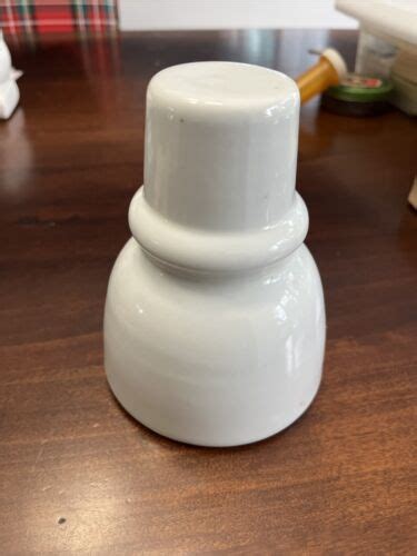 White Ceramic Insulator Wide Bottom Vintage Insulator Ebay