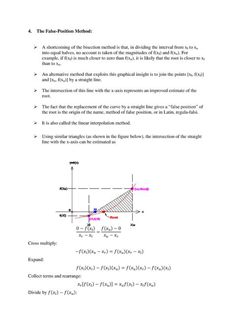 Numerical Methods Module On False Position Method 4 The False