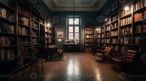 old library interior with books on shelves , 26133337 Stock Photo at Vecteezy