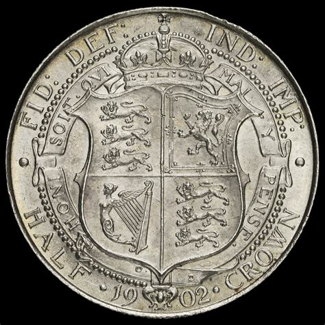 1902 Edward VII Silver Half Crown UNC