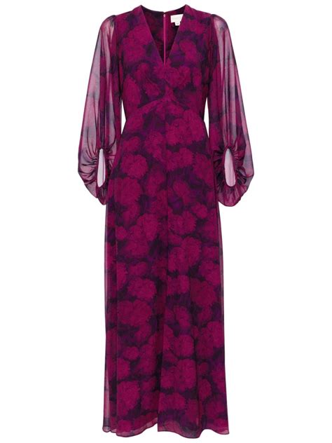 Sachin Babi Jenny Floral Print Gown Purple Farfetch