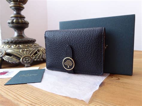 Mulberry Tree Card Wallet In Black Small Classic Grain Sold