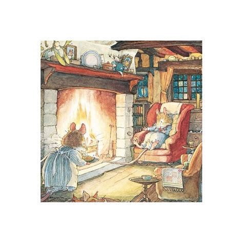 Brambly Hedge Keeping Warm By The Fire Pack Of 8 Christmas Cards