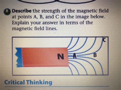 Describe the strength of the magnetic field at points a b and c in the ...