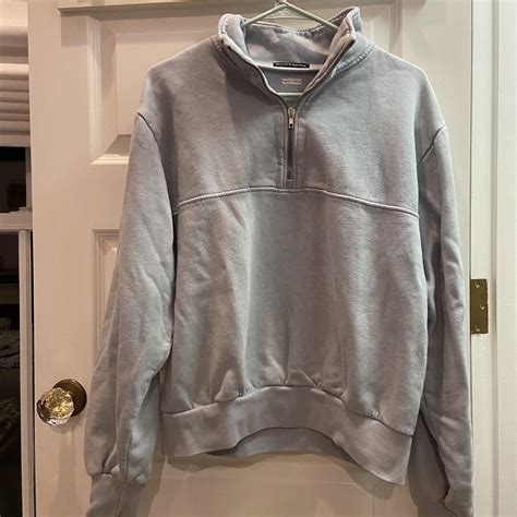 Brandy Melville Light Blue Quarter Zip Pullover Depop