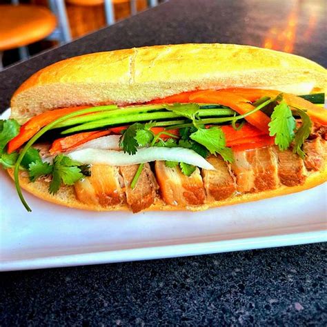 Vietnamese Caramel Braised Pork Belly Banh Mi At Fish Sauce In Portland