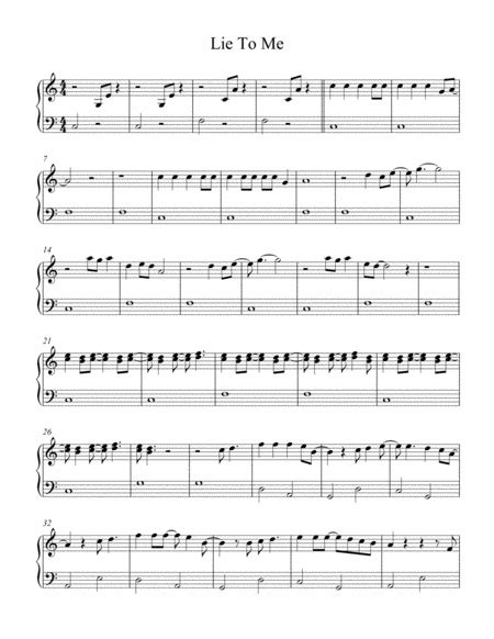 Lie To Me Sheet Music 5 Seconds Of Summer Easy Piano