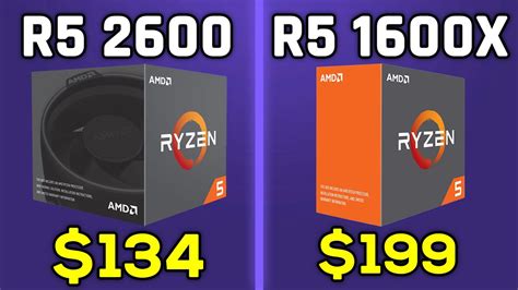 Amd Ryzen 5 2600 Vs 1600x Comparison Youtube