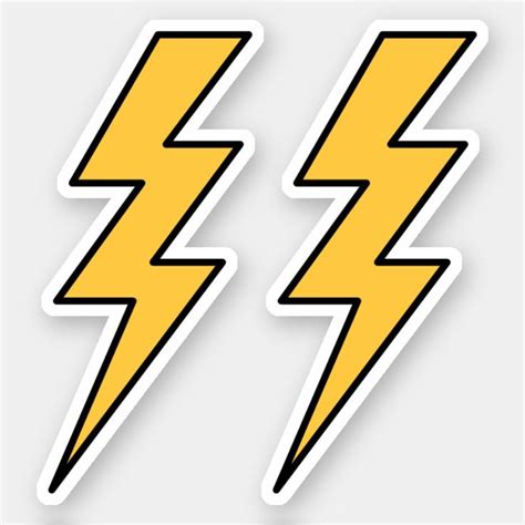 Yellow Lightning Bolts Sticker Zazzle Lightning Bolt Lightning Bolt