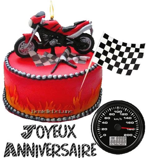 joyeux anniversaire gâteau décorations moto les gifs animés de