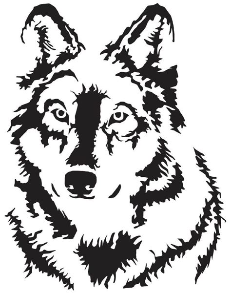 Wolf silhouette, Wolf stencil, Screen printing designs