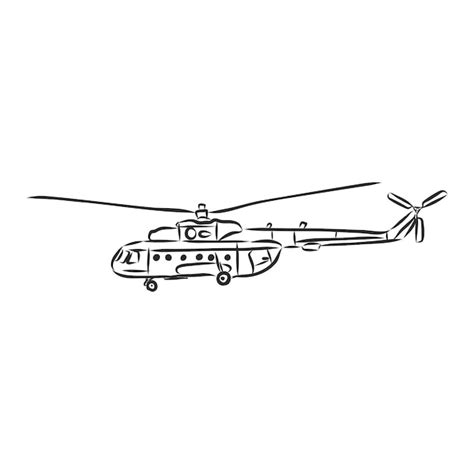 Desenho De Ilustra O De Helic Ptero Esbo O De Vetor De Helic Ptero Em