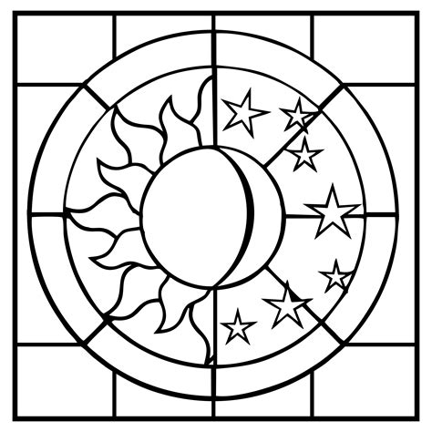 Sun Moon Stained Glass Pattern Stained Glass Patterns Stained Glass