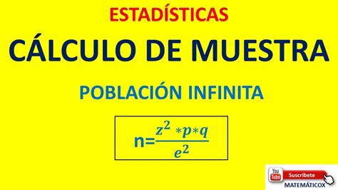 400 CALCULO DE MUESTRA PARA POBLACIÓN INFINITA YouTube