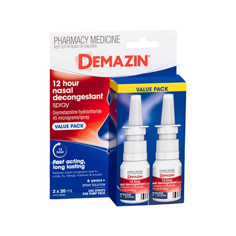 Nasal Decongestant Spray Value Pack 2 X 20ml Wholelife