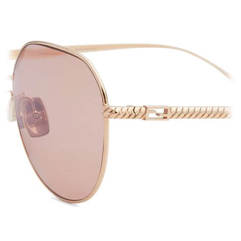 Fendi - Baguette - Round Sunglasses - Rose Gold - Sunglasses - Fendi ...