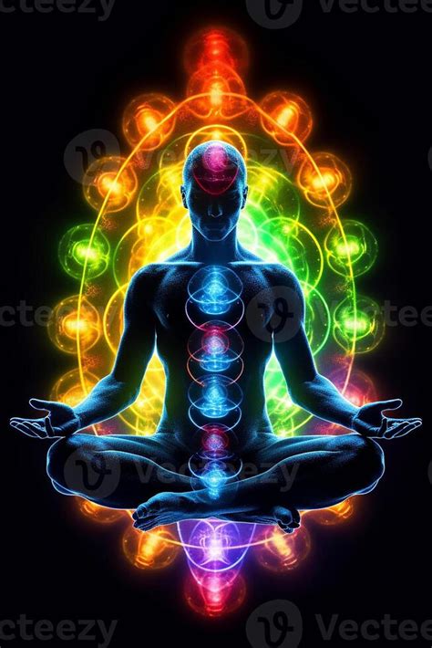 The Seven Chakras Of Yoga Meditation Kundalini Energy 24033101 Stock