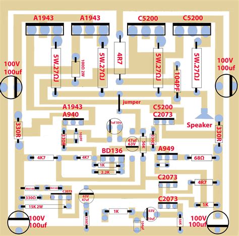 C5198 A1941 Amplifier Circuit Diagram A1943 C5200 Power Ampl