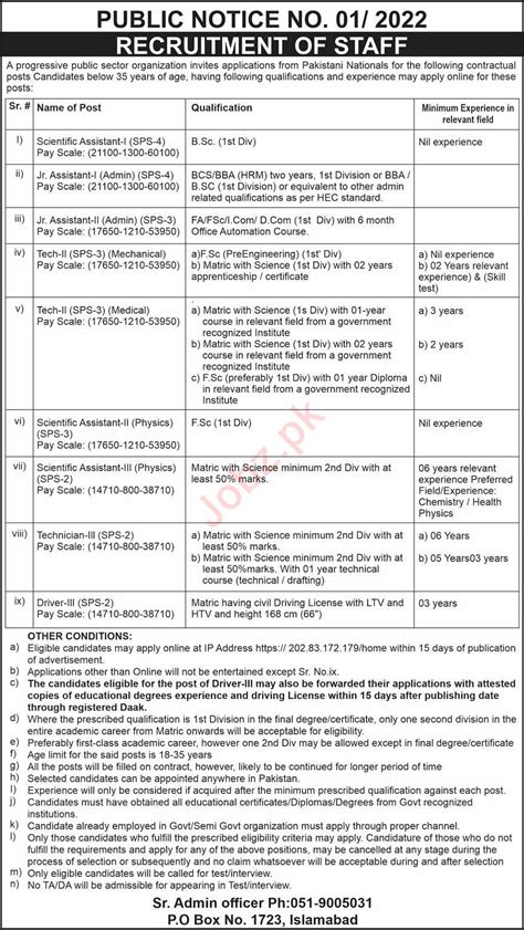 Public Sector Organization Islamabad Job 2022 2024 Job Advertisement