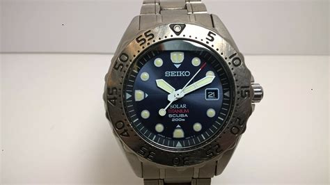 Seiko Prospex SBDN013 V147 0AG0 Solar Scuba 200m Full Titanium Diver